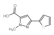 2-Methyl-5-(thiophen-2-yl)-2H-pyrazole-3-carboxylic acid structure, CAS 871825-56-8