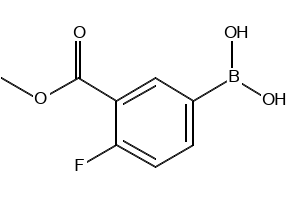 4-Fluoro-3-(methoxycarbonyl)phenylboronic acid structure, CAS 874219-35-9