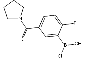 2-Fluoro-5-(pyrrolidine-1-carbonyl)phenylboronic acid structure, CAS 874289-42-6