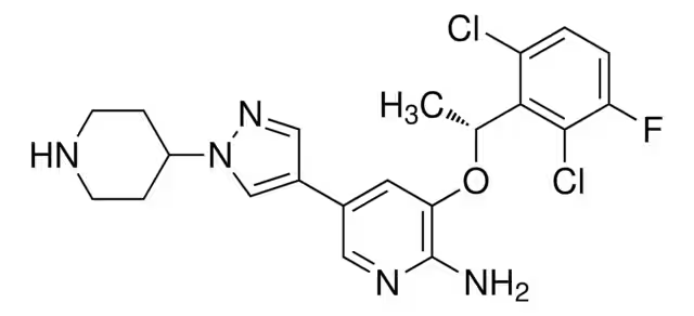 3-[(1R)-1-(2,6-Dichloro-3-fluorophenyl)ethoxy]-5-[1-(4-piperidinyl)-1H-pyrazol-4-yl]pyridin-2-amine structure, CAS 877399-52-5