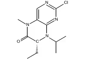 (7R)-2-Chloro-7-ethyl-7,8-dihydro-5-methyl-8-(1-methylethyl)-6(5H)-pteridinone structure, CAS 877676-50-1
