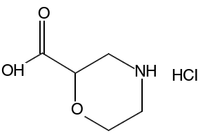 Morpholine-2-carboxylic acid hydrochloride structure, CAS 878010-24-3
