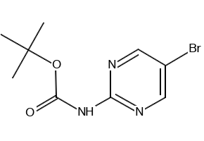 tert-Butyl (5-bromopyrimidin-2-yl)carbamate structure, CAS 883231-23-0