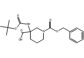 3-Boc-Amino-1-Cbz-piperidine-3-carboxylic acid structure, CAS 885270-31-5