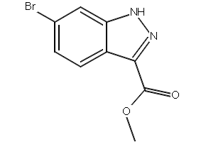 6-Bromo-1H-indazole-3-carboxylic acid methyl ester structure, CAS 885278-42-2