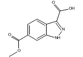 6-Methoxycarbonyl-(1H)indazole-3-carboxylic acid structure, CAS 885522-60-1