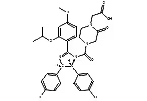 4-[[4,5-Bis(4-chlorophenyl)-4,5-dihydro-2-[4-methoxy-2-(1-methylethoxy)phenyl]-1H-imidazol-1-yl]carbonyl]-2-piperazinone structure, CAS 890090-75-2