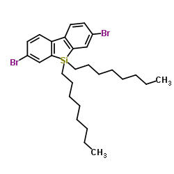 2,7-Dibromo-9,9-dioctyl-9H-9-silafluorene structure, CAS 891182-24-4
