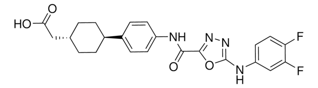 trans-4-[4-[[[5-[(3,4-Difluorophenyl)amino]-1,3,4-oxadiazol-2-yl]carbonyl]amino]phenyl]cyclohexaneacetic acid structure, CAS 892489-52-0