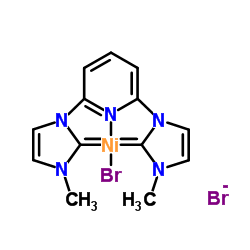 Bromo[(2,6-pyridinediyl)bis(3-methyl-1-imidazolyl-2-ylidene)]nickel bromide structure, CAS 894102-11-5