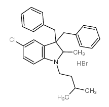 1-Isoamyl-2-methyl-3,3-dibenzyl-5-chloroindolium bromide structure, CAS 896465-66-0
