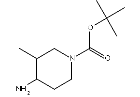 tert-Butyl 4-amino-3-methyl-1-piperidinecarboxylate structure, CAS 900642-17-3