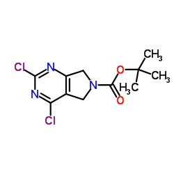 tert-Butyl 2,4-dichloro-5H-pyrrolo[3,4-d]pyrimidine-6(7H)-carboxylate structure, CAS 903129-71-5