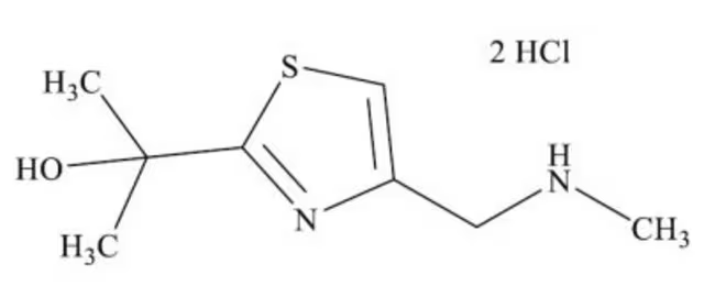 2-Isopropyl-4-[(N-methylamino)methyl]thiazole hydrochloride structure, CAS 908591-25-3