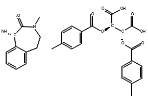 4-[(1S)-(4-Dimethylamino)-1-(4-fluotophenyl)-1-hydroxybutyl]-3-(hydroxymethyl)benzonitrile (2R,3R)-2,3-bis[(4-methylbenzoyl)oxy]butanedioic acid structure, CAS 912452-31-4