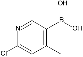 2-Chloro-4-methylpyridine-5-boronic acid structure, CAS 913836-08-5