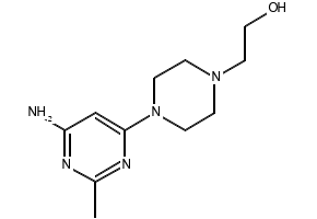 2-(4-(6-Amino-2-methylpyrimidin-4-yl)piperazin-1-yl)ethanol structure, CAS 914347-48-1