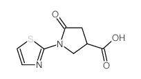 5-Oxo-1-(2-thiazolyl)-3-pyrrolidinecarboxylic acid structure, CAS 914637-54-0