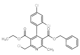 2-Chloromethyl-4-(2,4-dichlorophenyl)-6-methylpyridine-3,5-dicarboxylic acid 5-benzyl 3-ethyl ester structure, CAS 915296-81-0