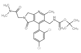 [4-(2,4-Dichlorophenyl)-6-dimethylcarbamoylmethyl-2-methyl-5-oxo-6,7-dihydro-5H-pyrrolo[3,4-b]pyridin-3-ylmethyl]carbamic acid tert-butyl ester structure, CAS 915731-88-3