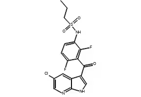 N-[3-[(5-Chloro-1H-pyrrolo[2,3-b]pyridin-3-yl)carbonyl]-2,4-difluorophenyl]-1-propanesulfonamide structure, CAS 918505-84-7