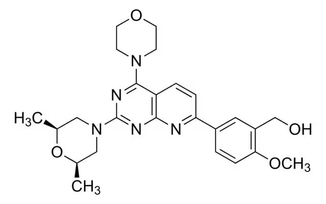 5-[2-[(2R,6S)-2,6-Dimethyl-4-morpholinyl]-4-(4-morpholinyl)pyrido[2,3-d]pyrimidin-7-yl]-2-methoxybenzenemethanol structure, CAS 938440-64-3