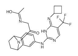 N-[2-[6-[[4-(Cyclobutylamino)-5-(trifluoromethyl)-2-pyrimidinyl]amino]-1,2,3,4-tetrahydronaphthalen-1,4-imin-9-yl]-2-oxoethyl]acetamide structure, CAS 942490-07-5
