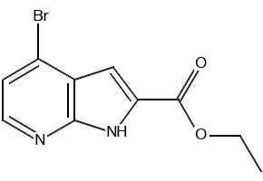 Ethyl 4-bromo-1H-pyrrolo[2,3-b]pyridine-2-carboxylate structure, CAS 942920-55-0
