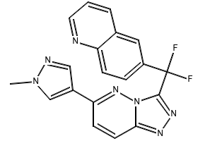6-[Difluoro[6-(1-methyl-1H-pyrazol-4-yl)-1,2,4-triazolo[4,3-b]pyridazin-3-yl]methyl]quinoline structure, CAS 943540-75-8