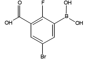 5-Bromo-3-carboxy-2-fluorophenylboronic acid structure, CAS 957120-63-7