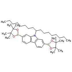 9-(1-Octylnonyl)carbazole-2,7-bis(boronic acid pinacol ester) structure, CAS 958261-51-3