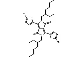 3,6-Bis(5-bromo-2-thienyl)-2,5-bis(2-ethylhexyl)-2,5-dihydropyrrolo[3,4-c]pyrrole-1,4-dione structure, CAS 1000623-95-9