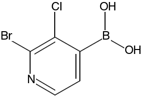 2-Bromo-3-chloropyridine-4-boronic acid structure, CAS 1003043-31-9