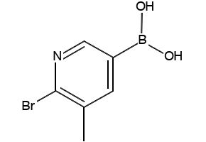 2-Bromo-3-methylpyridine-5-boronic acid structure, CAS 1003043-34-2
