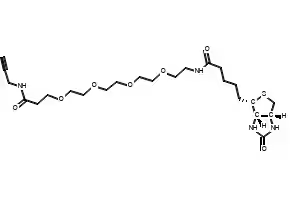 (3aS,4S,6aR)-Hexahydro-2-oxo-N-(15-oxo-3,6,9,12-tetraoxa-16-azanonadec-18-yn-1-yl)-1H-thieno[3,4-d]imidazole-4-pentanamide structure, CAS 1006592-45-5