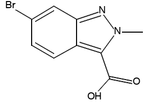 6-Bromo-2-methyl-2H-indazole-3-carboxylic acid structure, CAS 1021859-33-5