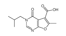 3,4-Dihydro-6-methyl-3-(2-methylpropyl)-4-oxofuro[2,3-d]pyrimidine-5-carboxylic acid structure, CAS 1031967-08-4