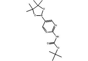 [2-[(tert-Butoxycarbonyl)amino]pyrimidin-5-yl]boronic acid pinacol ester structure, CAS 1032758-88-5