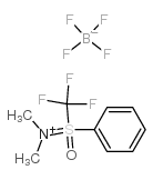 [(Oxido)phenyl(trifluoromethyl)sulfanylidene]dimethylammonium tetrafluoroborate structure, CAS 1046786-08-6