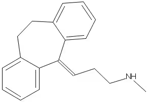 Nortriptyline structure, CAS 72-69-5
