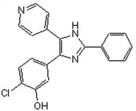 2-(Phenyl)-4-(3-hydroxy-4-chlorophenyl)-5-(4-pyridyl)-1H-imidazole structure, CAS 303727-31-3