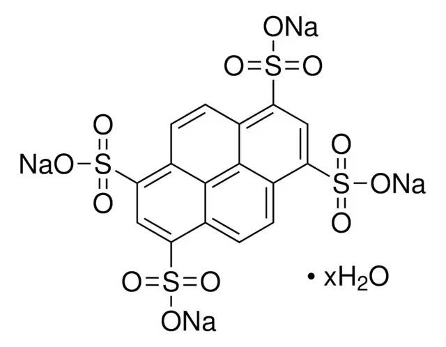 Tetrasodium 1,3,6,8-pyrenetetrasulfonate hydrate structure, CAS 59572-10-0