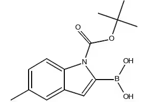 - 1-(tert-butoxycarbonyl)-5-methyl-1H-indol-2-yl-2-boronic acid structure, CAS 475102-14-8