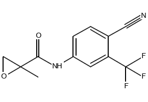 N-[4-Cyano-3-(trifluoromethyl)phenyl]methacrylamide epoxide structure, CAS 90357-51-0