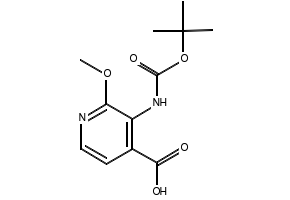 3-(tert-butoxycarbonylamino)-2-methoxyisonicotinate structure, CAS 870997-82-3