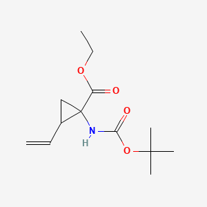 1-tert-Butoxycarbonylamino-2-vinylcyclopropanecarboxylic acid ethyl ester structure, CAS 681807-59-0