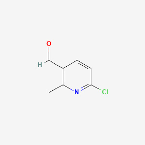 2-Methyl-6-chloropyridine-3-carboxaldehyde structure, CAS 884495-36-7