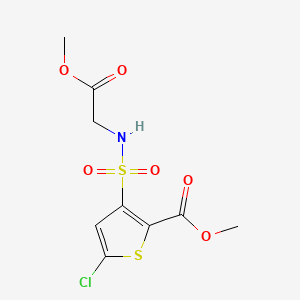 Methyl 5-chloro-N-(methoxycarbonylmethyl)-3-sulfamoylthiophene-2-carboxylate structure, CAS 906522-87-0