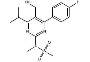 4-(4-Fluorophenyl)-6-isopropyl-2-[(N-methyl-N-methylsulfonyl)amino]pyrimidinyl-5-yl-formyl structure, CAS 147118-37-4
