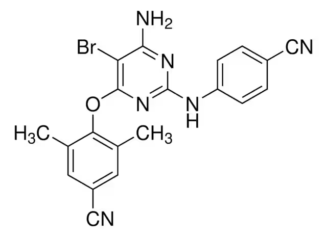 Etravirine structure, CAS 269055-15-4